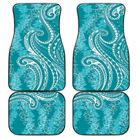 Polynesia Plumeria Lei Car Mats Teal Curves Motif LT7 - Polynesian Pride