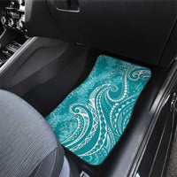 Polynesia Plumeria Lei Car Mats Teal Curves Motif LT7 - Polynesian Pride