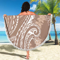 Polynesia Plumeria Lei Beach Blanket Beige Curves Motif LT7 - Polynesian Pride