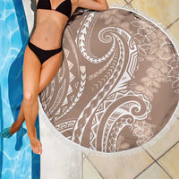 Polynesia Plumeria Lei Beach Blanket Beige Curves Motif LT7 - Polynesian Pride