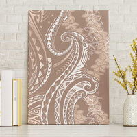 Polynesia Plumeria Lei Canvas Wall Art Beige Curves Motif LT7 Without Frame Beige - Polynesian Pride