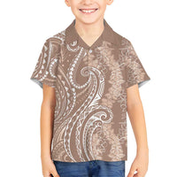 Polynesia Plumeria Lei Family Matching Tank Maxi Dress and Hawaiian Shirt Beige Curves Motif