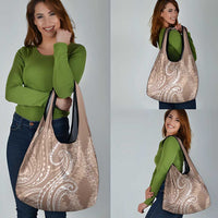 Polynesia Plumeria Lei Grocery Bag Beige Curves Motif LT7 - Polynesian Pride
