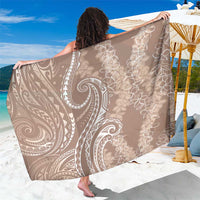 Polynesia Plumeria Lei Sarong Beige Curves Motif
