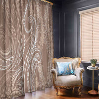 Polynesia Plumeria Lei Window Curtain Beige Curves Motif