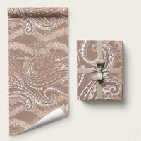 Polynesia Plumeria Lei Wrapping Paper Beige Curves Motif LT7 58" × 23" Beige - Polynesian Pride