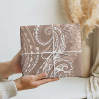 Polynesia Plumeria Lei Wrapping Paper Beige Curves Motif LT7 - Polynesian Pride