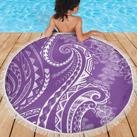 Polynesia Plumeria Lei Beach Blanket Periwinkle Curves Motif LT7 - Polynesian Pride