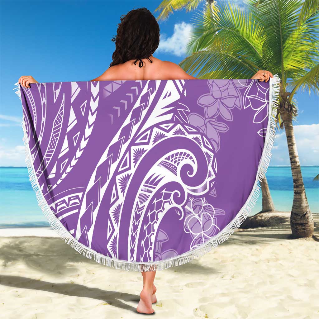 Polynesia Plumeria Lei Beach Blanket Periwinkle Curves Motif LT7 - Polynesian Pride