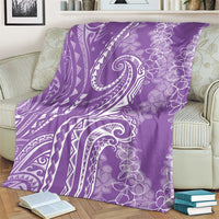 Polynesia Plumeria Lei Blanket Periwinkle Curves Motif