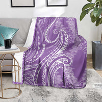 Polynesia Plumeria Lei Blanket Periwinkle Curves Motif