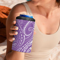 Polynesia Plumeria Lei 4 in 1 Can Cooler Tumbler Periwinkle Curves Motif LT7 - Polynesian Pride