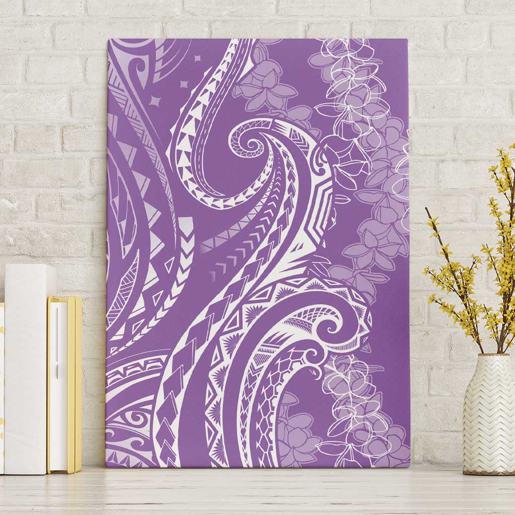 Polynesia Plumeria Lei Canvas Wall Art Periwinkle Curves Motif LT7 Without Frame Periwinkle - Polynesian Pride