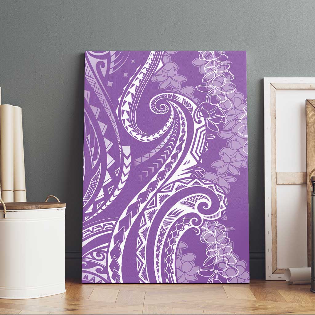 Polynesia Plumeria Lei Canvas Wall Art Periwinkle Curves Motif LT7 - Polynesian Pride