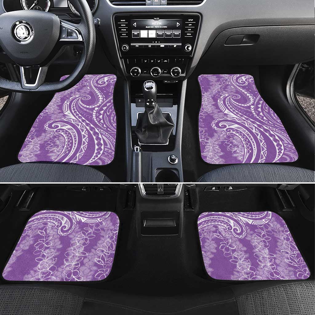 Polynesia Plumeria Lei Car Mats Periwinkle Curves Motif LT7 Set 4pcs Periwinkle - Polynesian Pride