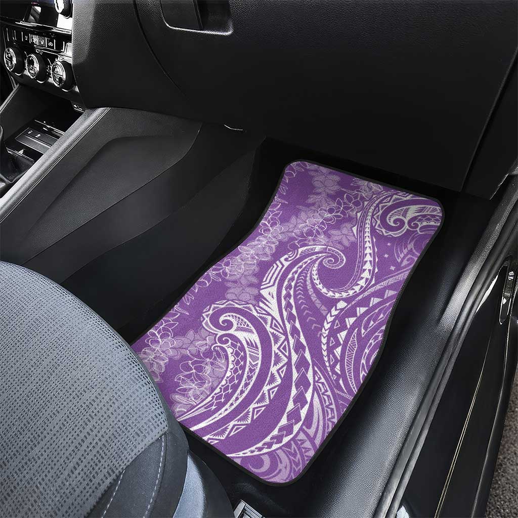 Polynesia Plumeria Lei Car Mats Periwinkle Curves Motif LT7 - Polynesian Pride