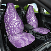 Polynesia Plumeria Lei Car Seat Cover Periwinkle Curves Motif