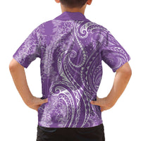 Polynesia Plumeria Lei Family Matching Off The Shoulder Long Sleeve Dress and Hawaiian Shirt Periwinkle Curves Motif