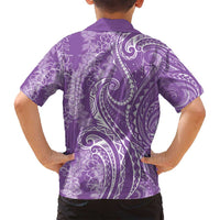 Polynesia Plumeria Lei Family Matching Off Shoulder Short Dress and Hawaiian Shirt Periwinkle Curves Motif