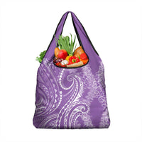 Polynesia Plumeria Lei Grocery Bag Periwinkle Curves Motif LT7 1-pack One Size Periwinkle - Polynesian Pride