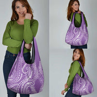 Polynesia Plumeria Lei Grocery Bag Periwinkle Curves Motif LT7 - Polynesian Pride