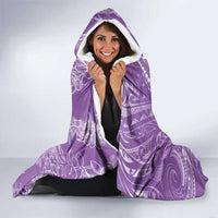 Polynesia Plumeria Lei Hooded Blanket Periwinkle Curves Motif LT7 - Polynesian Pride
