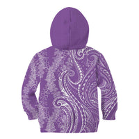 Polynesia Plumeria Lei Kid Hoodie Periwinkle Curves Motif