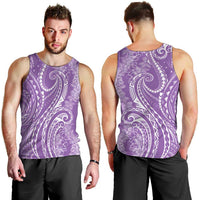 Polynesia Plumeria Lei Men Tank Top Periwinkle Curves Motif LT7 - Polynesian Pride