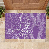 Polynesia Plumeria Lei Rubber Doormat Periwinkle Curves Motif LT7 Periwinkle - Polynesian Pride