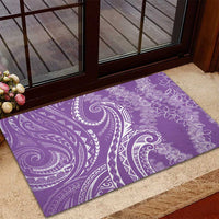 Polynesia Plumeria Lei Rubber Doormat Periwinkle Curves Motif LT7 - Polynesian Pride