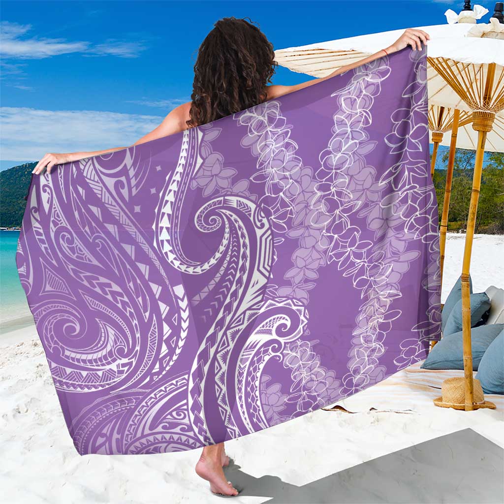Polynesia Plumeria Lei Sarong Periwinkle Curves Motif