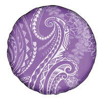 Polynesia Plumeria Lei Spare Tire Cover Periwinkle Curves Motif