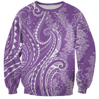 Polynesia Plumeria Lei Sweatshirt Periwinkle Curves Motif LT7 Unisex Periwinkle - Polynesian Pride