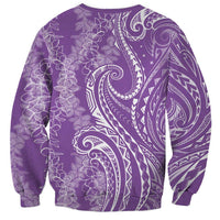 Polynesia Plumeria Lei Sweatshirt Periwinkle Curves Motif LT7 - Polynesian Pride
