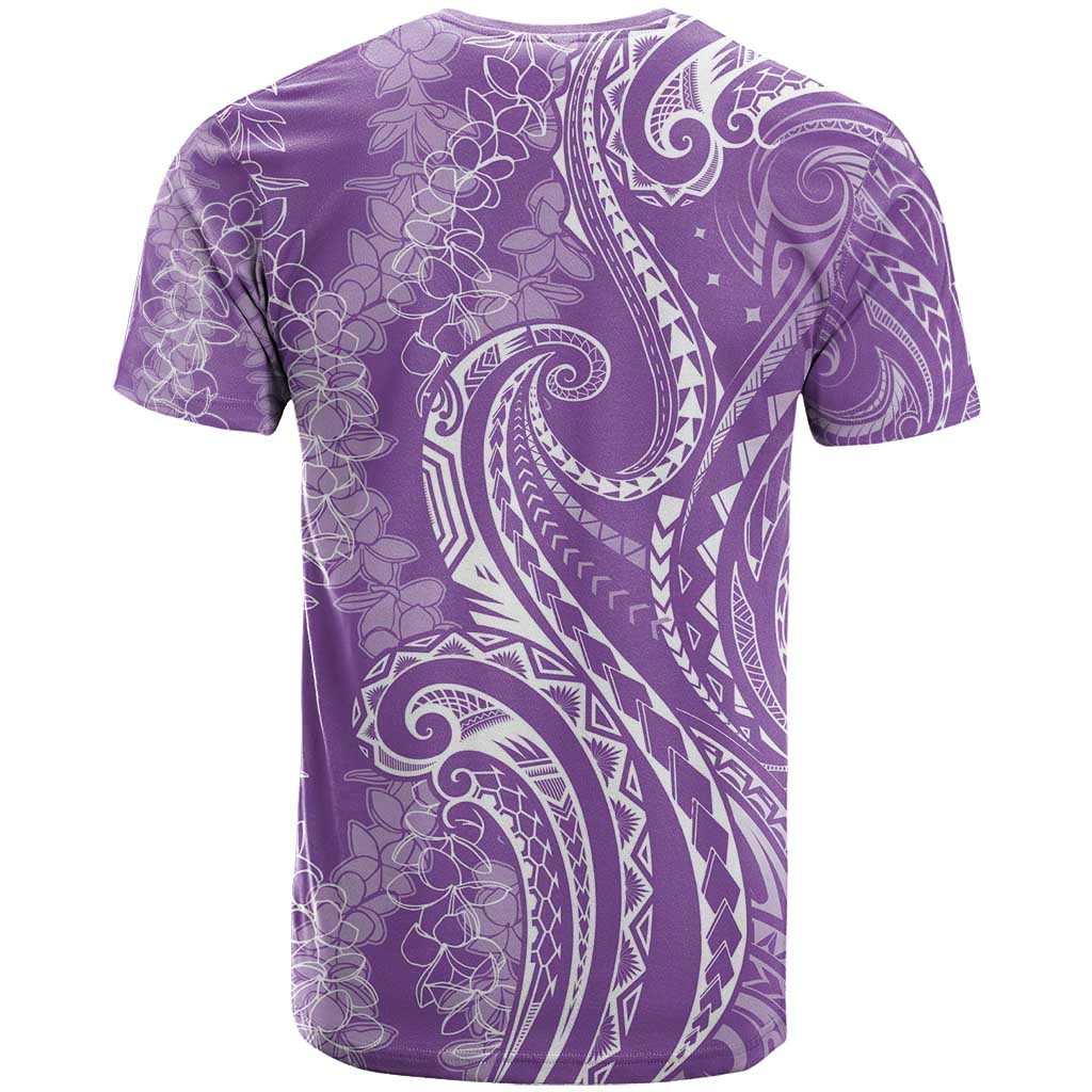 Polynesia Plumeria Lei T Shirt Periwinkle Curves Motif