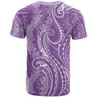 Polynesia Plumeria Lei T Shirt Periwinkle Curves Motif