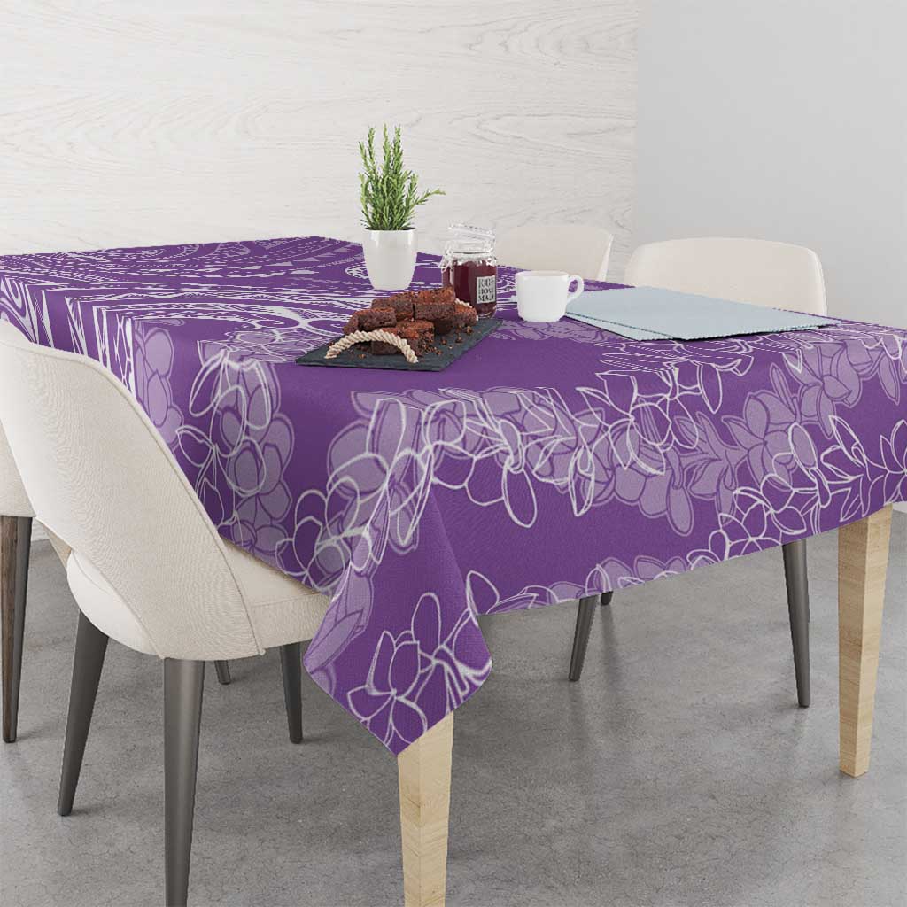 Polynesia Plumeria Lei Tablecloth Periwinkle Curves Motif LT7 - Polynesian Pride