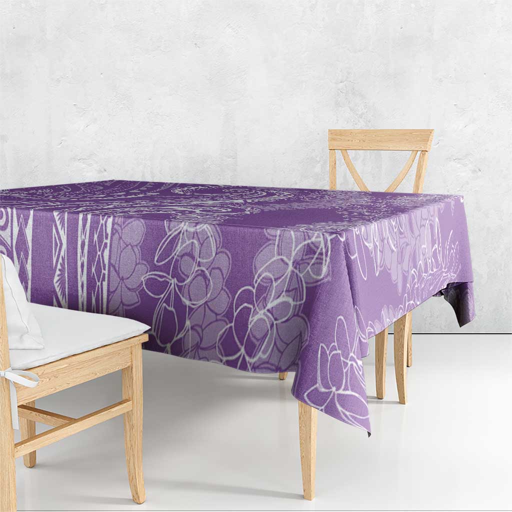 Polynesia Plumeria Lei Tablecloth Periwinkle Curves Motif LT7 - Polynesian Pride