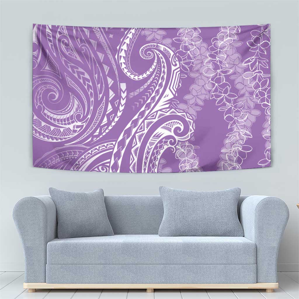 Polynesia Plumeria Lei Tapestry Periwinkle Curves Motif
