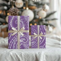 Polynesia Plumeria Lei Wrapping Paper Periwinkle Curves Motif LT7 - Polynesian Pride