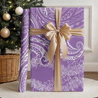 Polynesia Plumeria Lei Wrapping Paper Periwinkle Curves Motif LT7 - Polynesian Pride