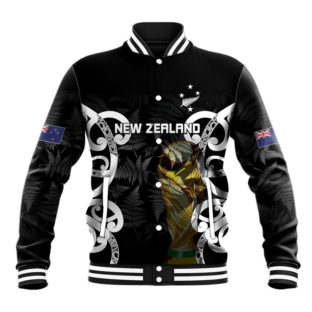 New Zealand WC2026 Custom Black Baseball Jacket Silver Fern