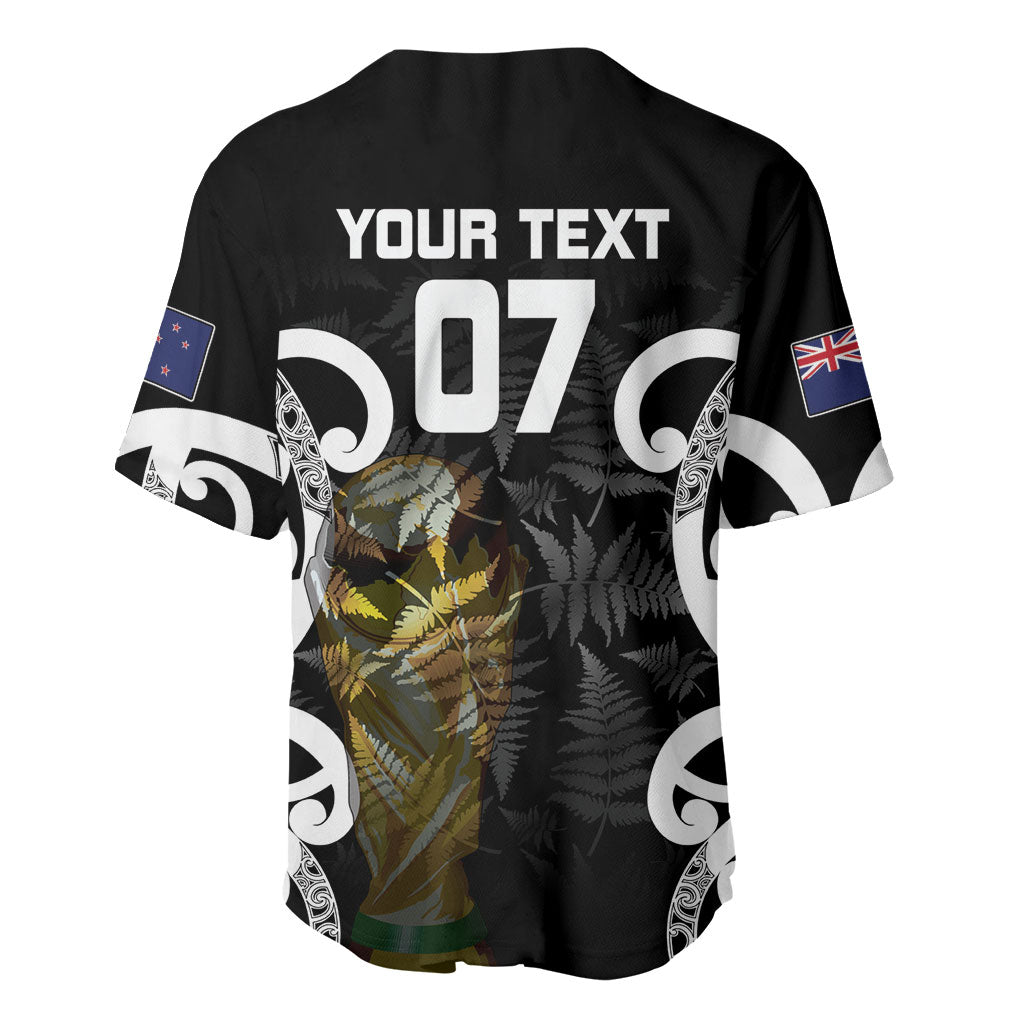 New Zealand WC2026 Custom Black Baseball Jersey Silver Fern