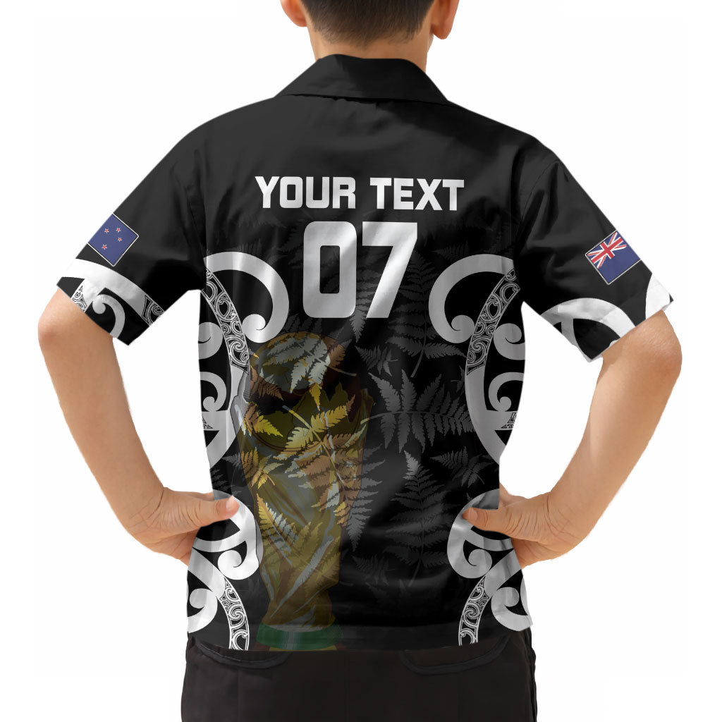 New Zealand WC2026 Custom Black Kid Hawaiian Shirt Silver Fern LT7 - Polynesian Pride