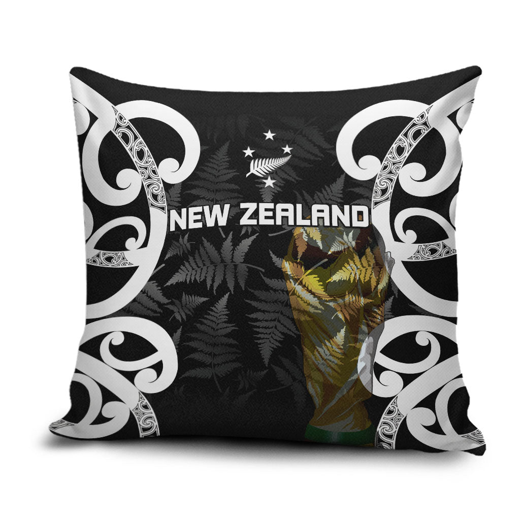 New Zealand WC2026 Black Pillow Cover Silver Fern