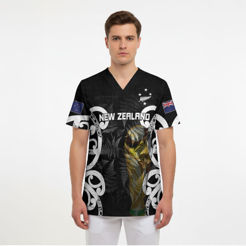 New Zealand WC2026 Custom Black Scrub Top Silver Fern