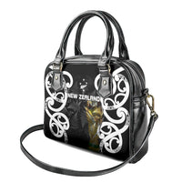 New Zealand WC2026 Black Shoulder Handbag Silver Fern