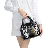 New Zealand WC2026 Black Shoulder Handbag Silver Fern