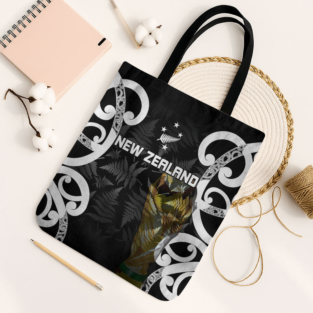New Zealand WC2026 Black Tote Bag Silver Fern LT7 Black Strap One Size Black - Polynesian Pride