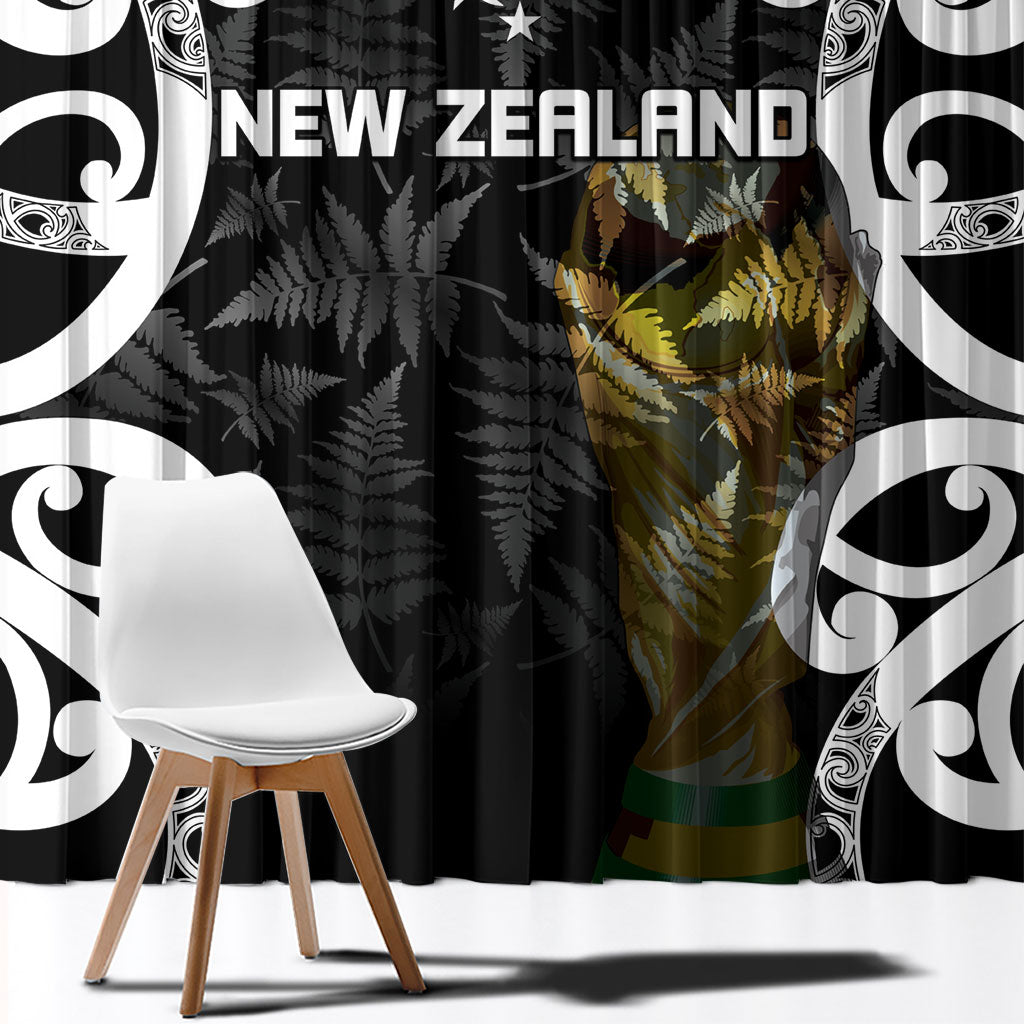 New Zealand WC2026 Black Window Curtain Silver Fern